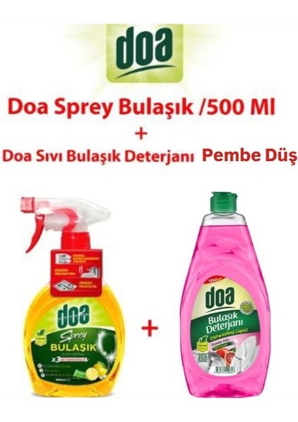 Sprey Mutfak 500ML ve Sıvı Bulaşık Deterjanı Pembe Düş Greyfurt Özlü 750ML
