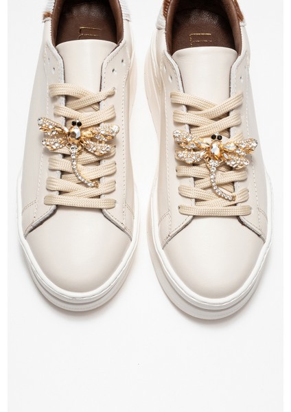 Laren Ekru Cilt Hakiki Deri Tokalı Kadın Günlük Spor Ayakkabı fiyatları