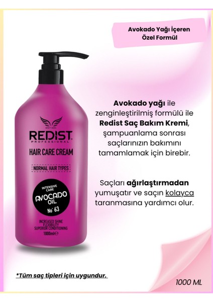 Sülfatsız Saç Bakım Kremi 1 L Avokado Yağlı Hacim Veren Yoğun Nemlendirici Günlük Kullanıma Uygun fırsatları