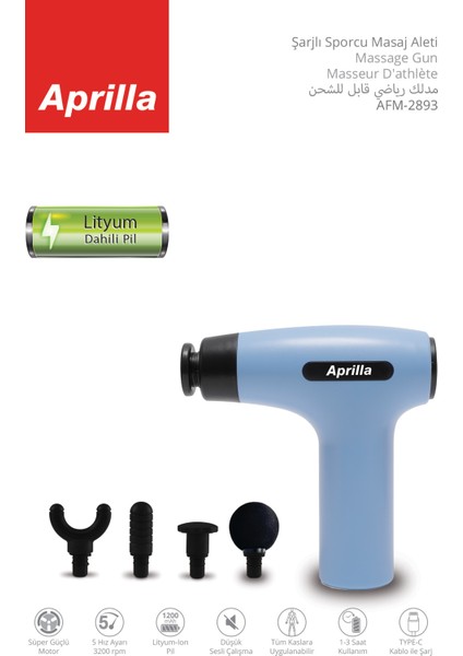 AFM-2893 Sporcu Masaj Aleti Mavi