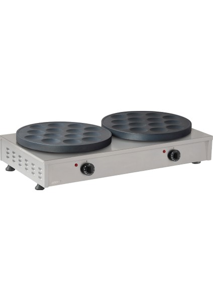 Elektrikli Teflonlu Pankek Makinesi 2'li Elektrikli 27,5kg OMK.PNK04.E21.0014.Z5F