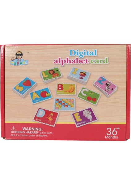 Ahşap Ingilizce Alfabe Kartları – 26 Parça Flash Cards (A-Z), Okul Öncesi 3+ Yaş