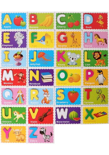 Ahşap Ingilizce Alfabe Kartları – 26 Parça Flash Cards (A-Z), Okul Öncesi 3+ Yaş fırsatları