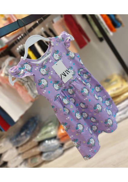 Aysbebe Unıcorn Desenli Yazlık Penye Kız Çocuk Elbise fiyatları