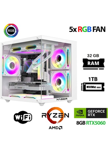 Eco X260 Ryzen 5 5600 32GB Ram 1tb M.2 Nvme SSD 8gb RTX5060 Oyuncu Tavsiye Sistem