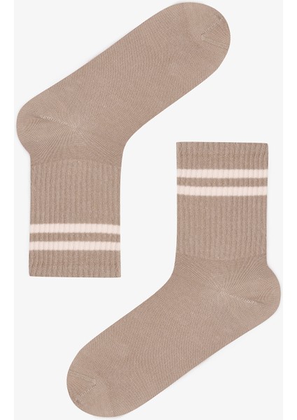 3 Çift Pamuklu Çizgili Ribli Soket Çorap fırsatları