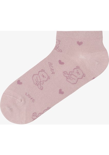 5 Çift Pamuklu Ayıcık Desenli Patik Çorap