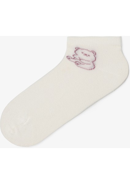 5 Çift Pamuklu Ayıcık Desenli Patik Çorap