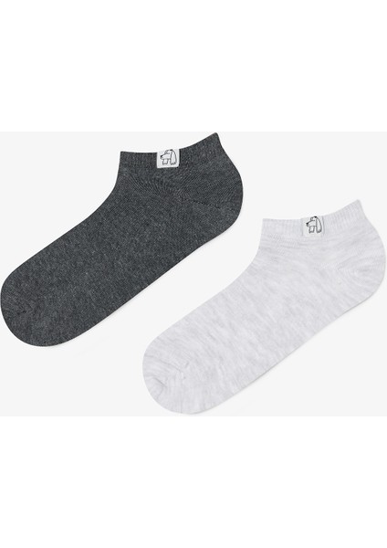 2 Çift Pamuklu Bilek Kısmı Köpek Etiketli Patik Çorap