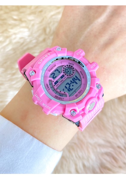 Alarmlı-Işıklı-Kronometreli-5 Atm Su Geçirmez-Hediyelik Çocuk Kol Saati