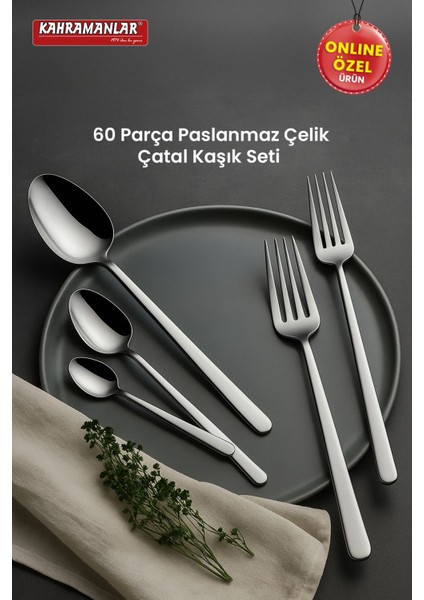 Lilyum 60 Parça Çatal Kaşık Takımı modelleri