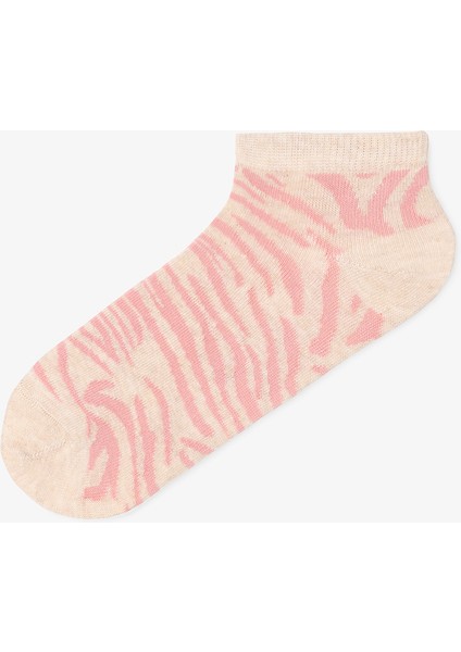 3 Çift Pamuklu Zebra Desenli Patik Çorap fırsatları