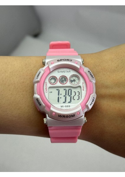 Alarmlı-Işıklı-Kronometreli-5 Atm Su Geçirmez-Hediyelik Çocuk Kol Saati