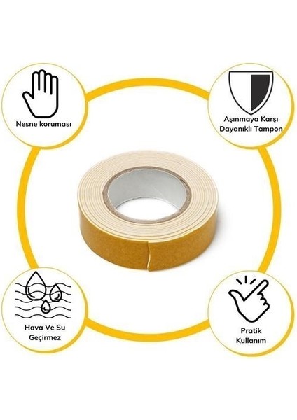 Buffer® Çok Amaçlı Tüm Yüzeylerde Kullanıma Uygun Beyaz Çift Taraflı Köpük Sünger Montaj Bant fırsatları