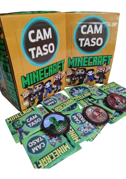 Minecraft Cam Taso 40 Adet Koleksiyon Tasoları Hediyeli Paket Mini Sürpriz Oyuncak ile Gönderim