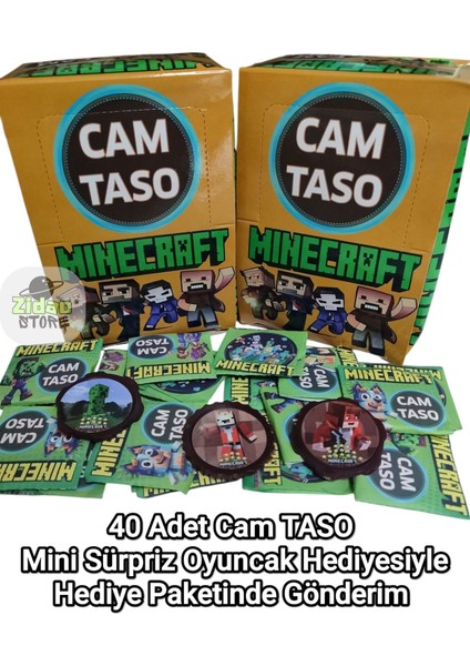 Minecraft Cam Taso 40 Adet Koleksiyon Tasoları Hediyeli Paket Mini Sürpriz Oyuncak ile Gönderim fiyatları