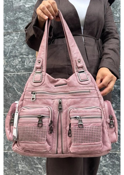 Kadın Çok Bölmeli Yumuşak Yıkamalı Deri Lüks Kol ve Omuz Çantas modelleri