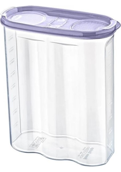 Buffer® 2 Kapaklı Ölçekli Erzak Kuru Gıda Saklama Kutusu Kabı 2,4 LITRE-SA940 indirimleri