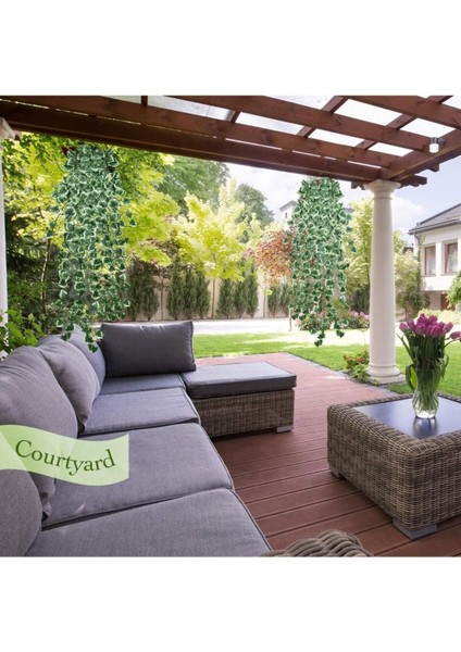 9 Dallı Yapay Çiçek - Sarmaşık Desenli, Yıkanabilir ve Güneş Işığına Dayanıklı, Ev ve Ofis Dekorasyonu için Gerçekçi Görünüm