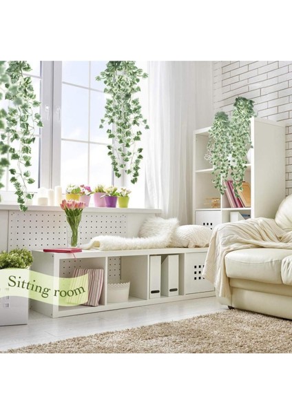 9 Dallı Yapay Çiçek - Sarmaşık Desenli, Yıkanabilir ve Güneş Işığına Dayanıklı, Ev ve Ofis Dekorasyonu için Gerçekçi Görünüm