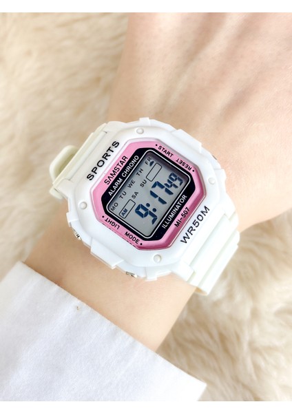 Alarmlı-Işıklı-Kronometreli-5 Atm Su Geçirmez-Hediyelik Çocuk Kol Saati