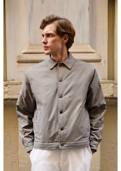 Erkek Basic Mont Ceket Bej modelleri