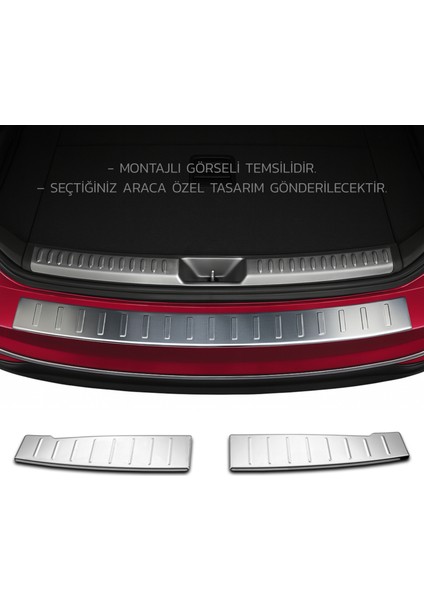 Renault Megane 4 Arka Tampon Eşiği - Krom Taşlı (2 Parça) | 2016 ve Sonrası, Hb