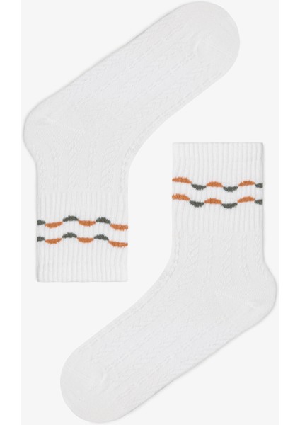 3 Çift Pamuklu Kendinden Geometrik Desenli Soket Çorap modelleri