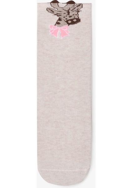 2 Çift Pamuklu Zürafa Desenli Soket Çorap modelleri