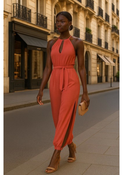 Milena Halter Yaka Yırtmaç Detay Tarçın Elbise fiyatları