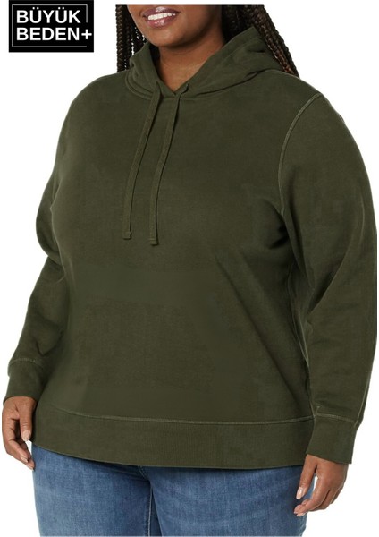 Kadın Büyük Beden Kapşonlu Ince Sweatshirt SPR24BSWK57 modelleri
