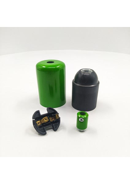 Dekoratif Metal Lale E27 Duy Yeşil Renk ve Demir Kablo Kilidi. (1 Adet) modelleri