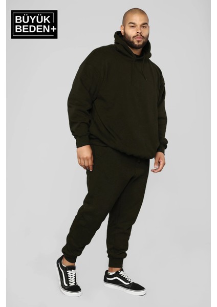 Erkek Büyük Beden Kapşonlu Ince Sweatshirt SPR24BSW57