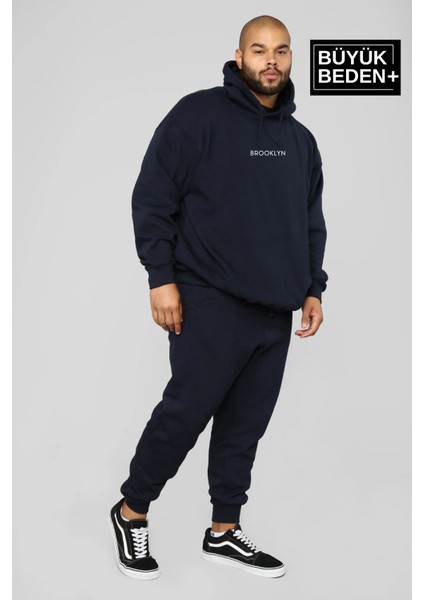 Erkek Orta Brooklyn Baskılı Büyük Beden Ince Kapşonlu Swatshırt SPR25BSW61 modelleri