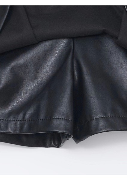 Lcw Kids Siyah Beli Lastikli Deri Görünümlü Kız Çocuk Şort Etek fiyatları