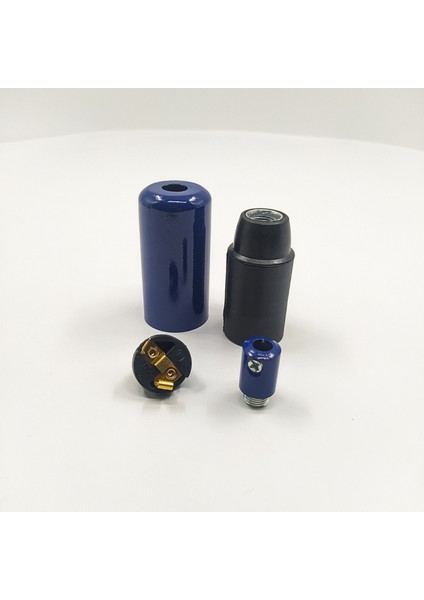 Dekoratif Metal Lale E14 Duy Mavi Renk ve Demir Kablo Kilidi. (1 Adet) modelleri