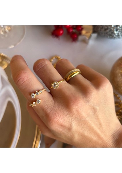 14 Ayar Altın Çiçek Retro Yüzük modelleri