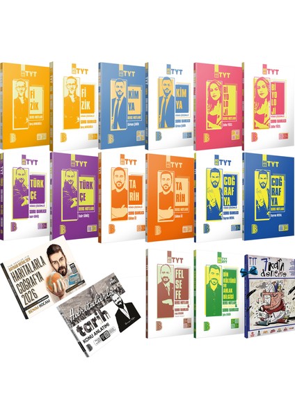 2026 Tyt(Türkçe-Tarih-Coğrafya-Felsefe-Din-Fizik-Kimya-Biyoloji)Ders Notları-Soru Bankas-Haritalarla