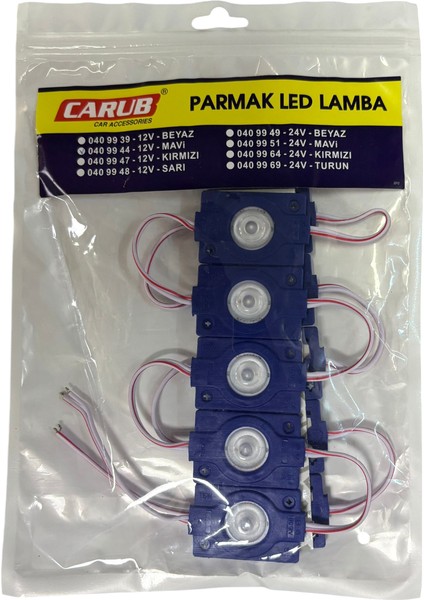 Parmak Lamba Tek Lens 12V Mavi 10'lu Br 040 99 44