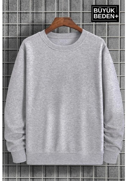 Erkek Büyük Beden Bisiklet Yaka Ince Sweatshirt SPR24BSW56 modelleri