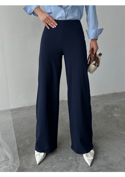 Yandan Fermuarlı Esnek Yüksek Bel Bol Paça Pallazo Pantolon fırsatları