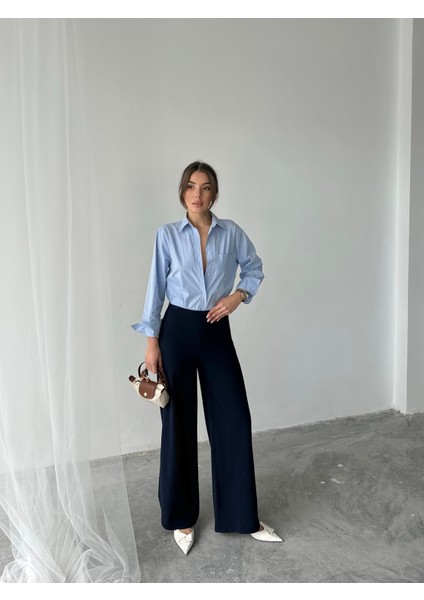 Yandan Fermuarlı Esnek Yüksek Bel Bol Paça Pallazo Pantolon indirimleri