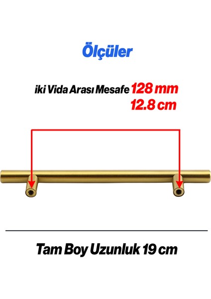 Alteta 10 Adet (128 mm - 12.8 Cm) Gold Altın Metal Mobilya Mutfak Çekmece Dolap Kulbu Kulpu Kulpları fiyatları
