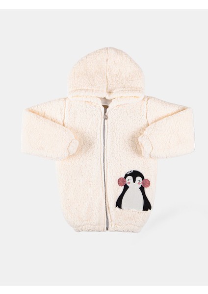 Aysbebe Kız Çocuk Penguen Nakışlı Welsoft Hırka Kapşonlu fiyatları