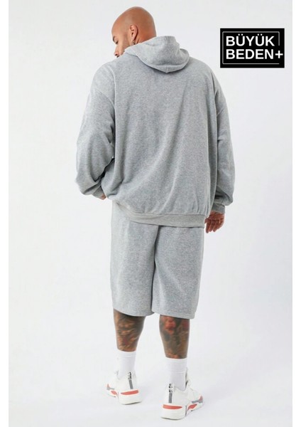 Erkek El Yazılı Brooklyn Baskılı Büyük Beden Ince Kapşonlu Swatshırt SPR25BSW58 fiyatları