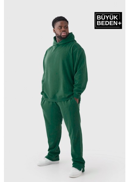 Erkek Büyük Beden Kapşonlu Ince Sweatshirt SPR24BSW57