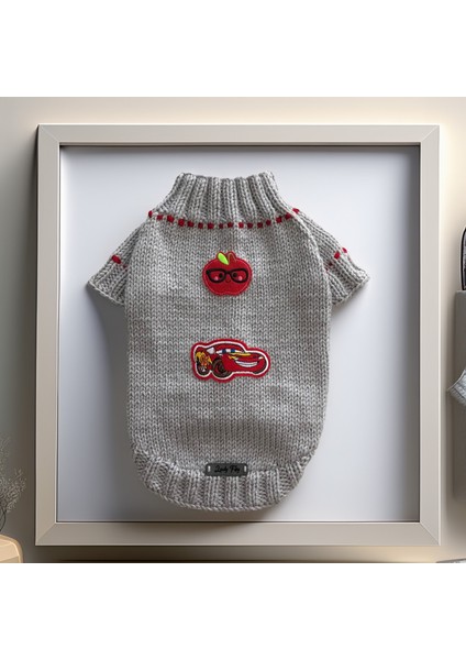 Köpek Için Cherry Racer Gri Kazak
