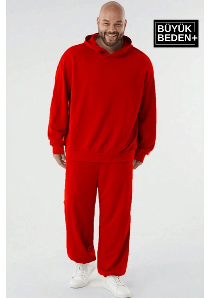 Erkek Büyük Beden Kapşonlu Ince Sweatshirt SPR24BSW57