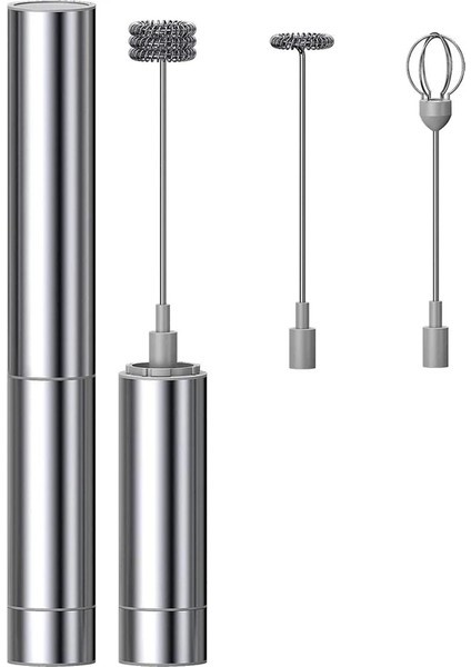 Süt Köpürtücü Elde Taşınabilir Üç Katmanlı Çırpma - Pille Çalışan Kahve, Latte, Sıcak Çikolata Için Elektrikli Köpük Makinesi (Yurt Dışından)