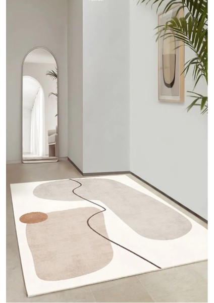 Dijital Baskılı Kaymaz Taban Yıkanabilir Modern Gri Geçişli Krem Salon HALI-YOLLUK-DC-7069 fiyatları